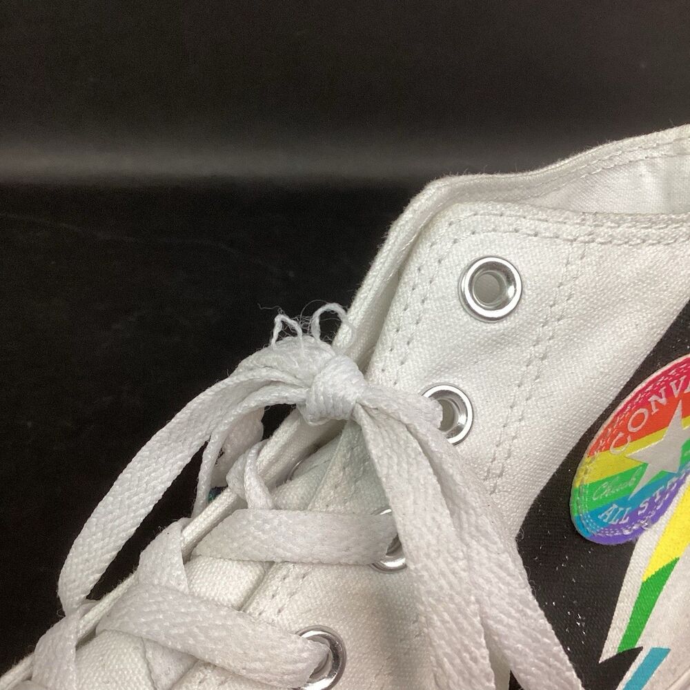 Converse CTAS High Pride Lightning Bolt Women's 8/Men's 6 White Rainbow 165715C - Picture 6 of 11
